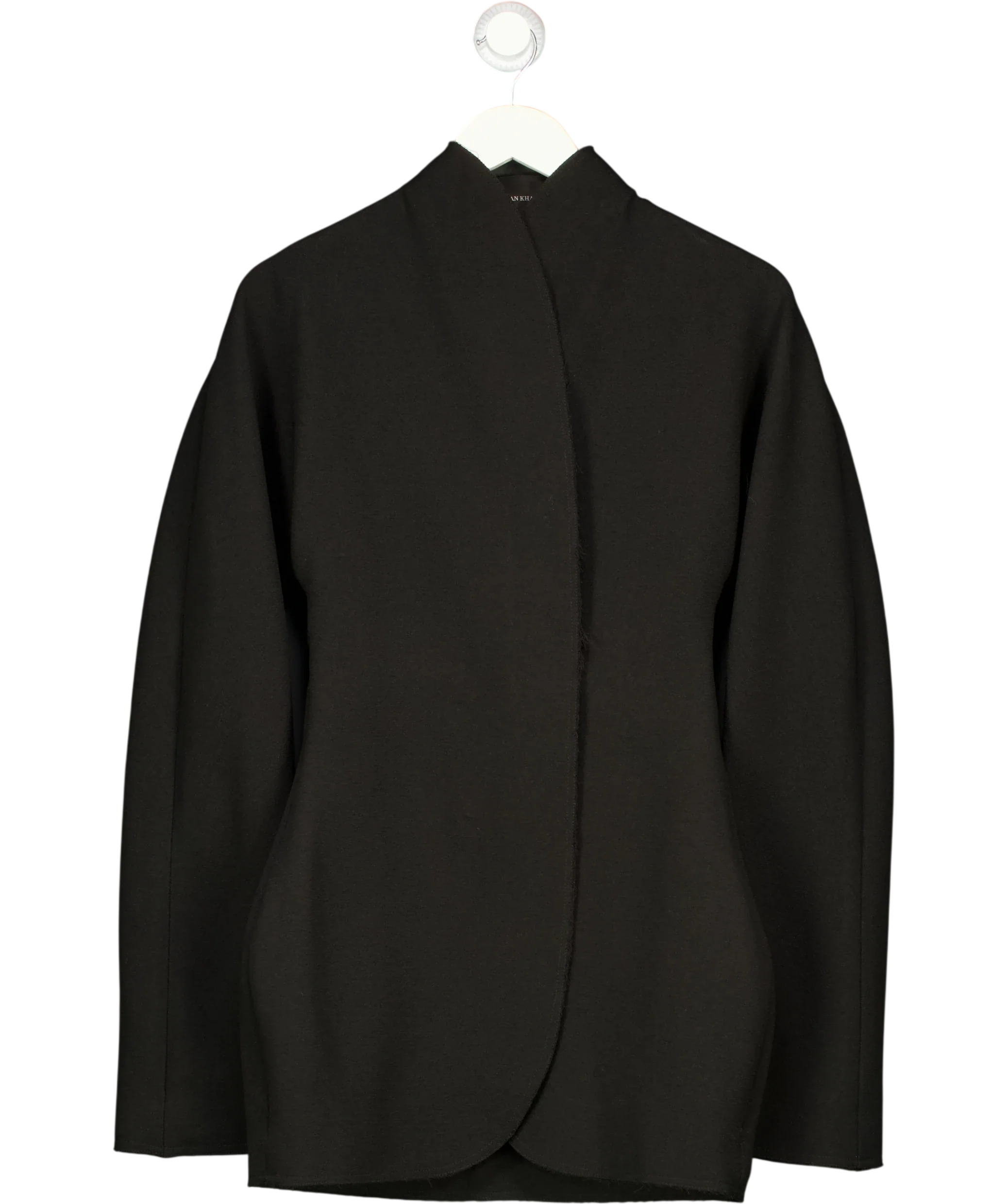 Lillian Khallouf Black Black Structured BLAZER, size UK 6 — front