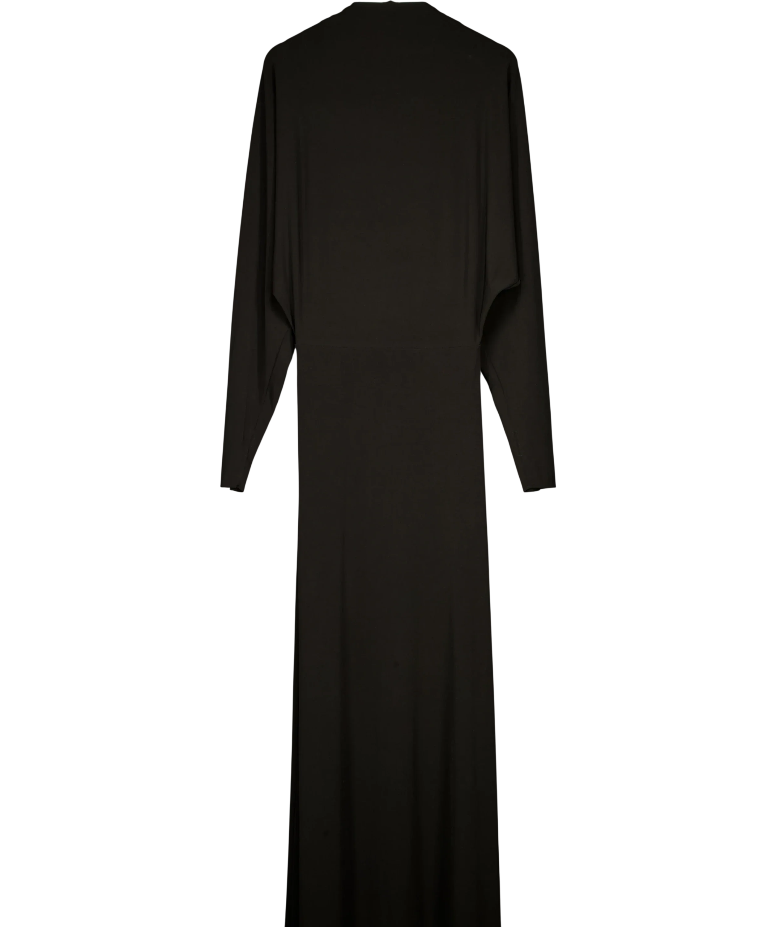 Misha Black Black Long Sleeve Cowl Back Maxi Dress, size UK M — back