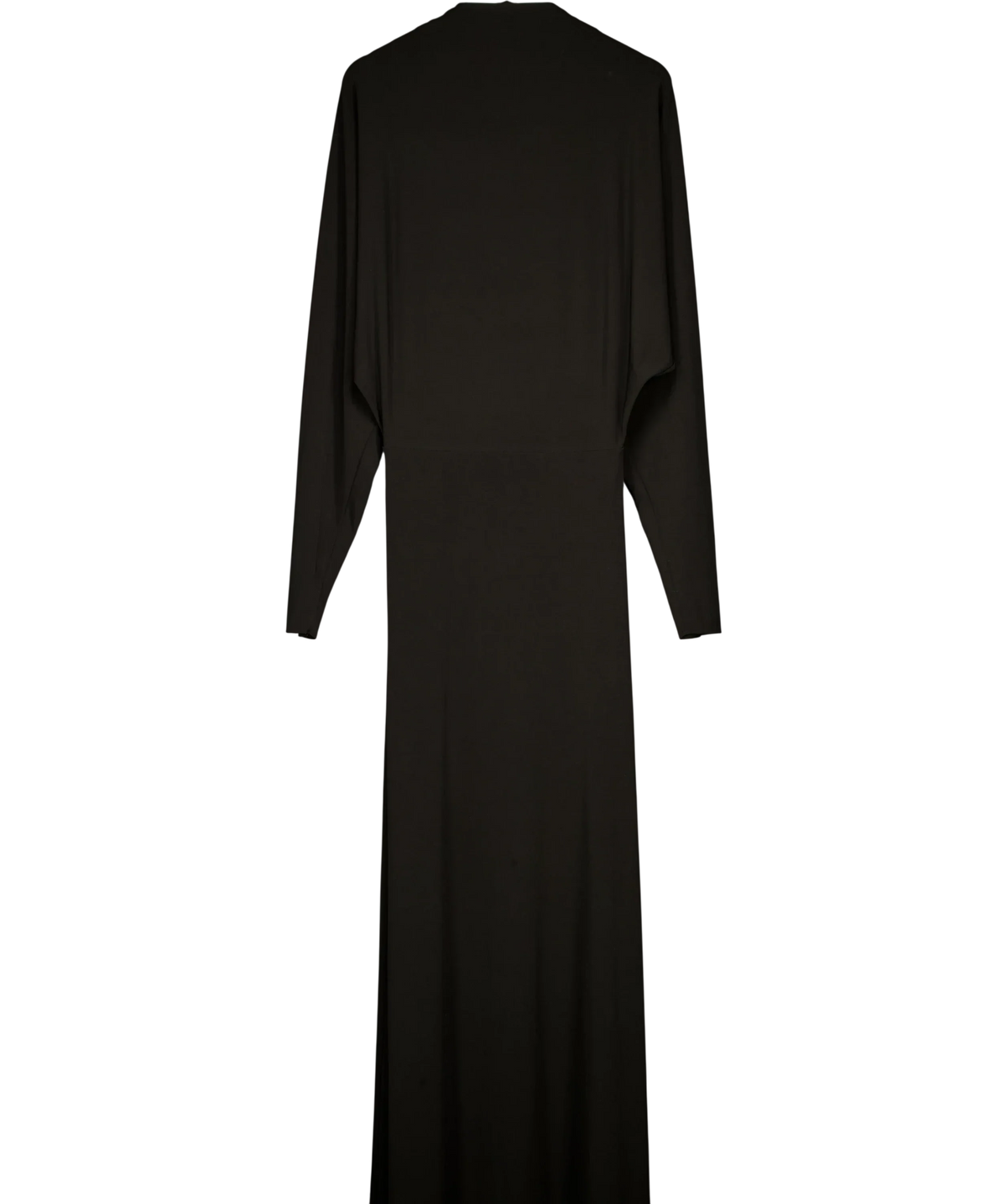 Misha Black Black Long Sleeve Cowl Back Maxi Dress, size UK M — back