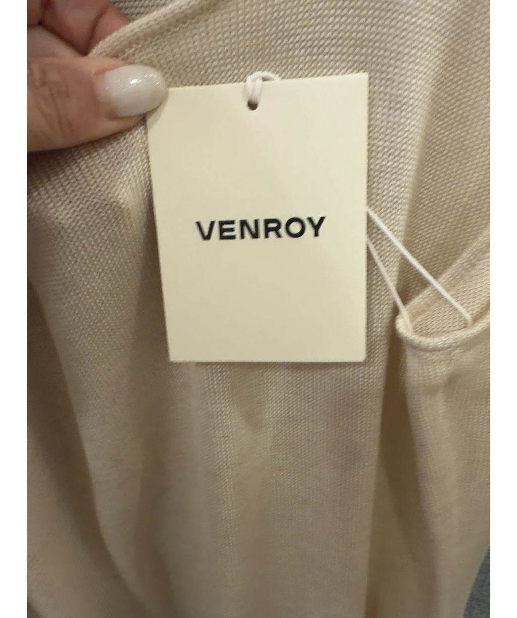 VENROY Beige Sand Tencel Silk Knit Tank Dress, size UK XL — detail