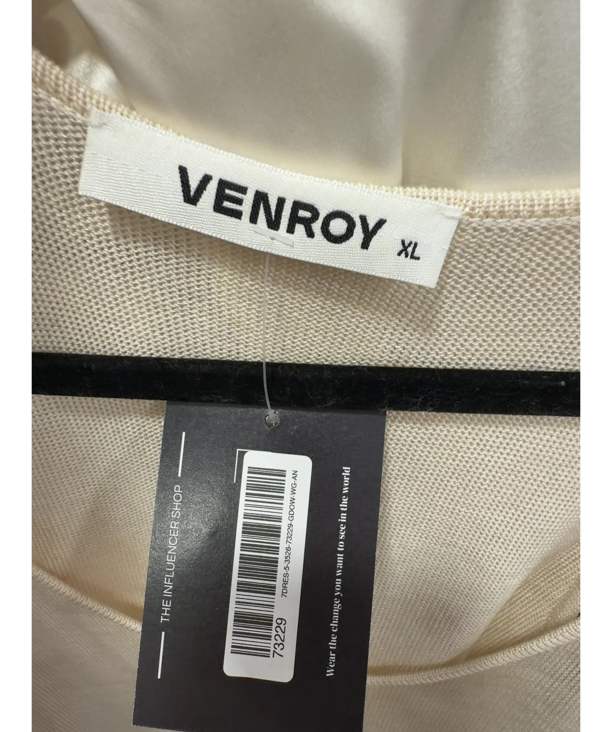 VENROY Beige Sand Tencel Silk Knit Tank Dress UK XL — Size