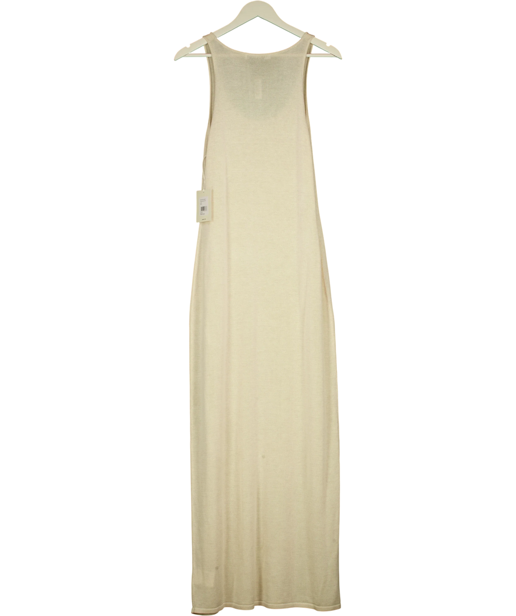 VENROY Beige Sand Tencel Silk Knit Tank Dress, size UK XL — back