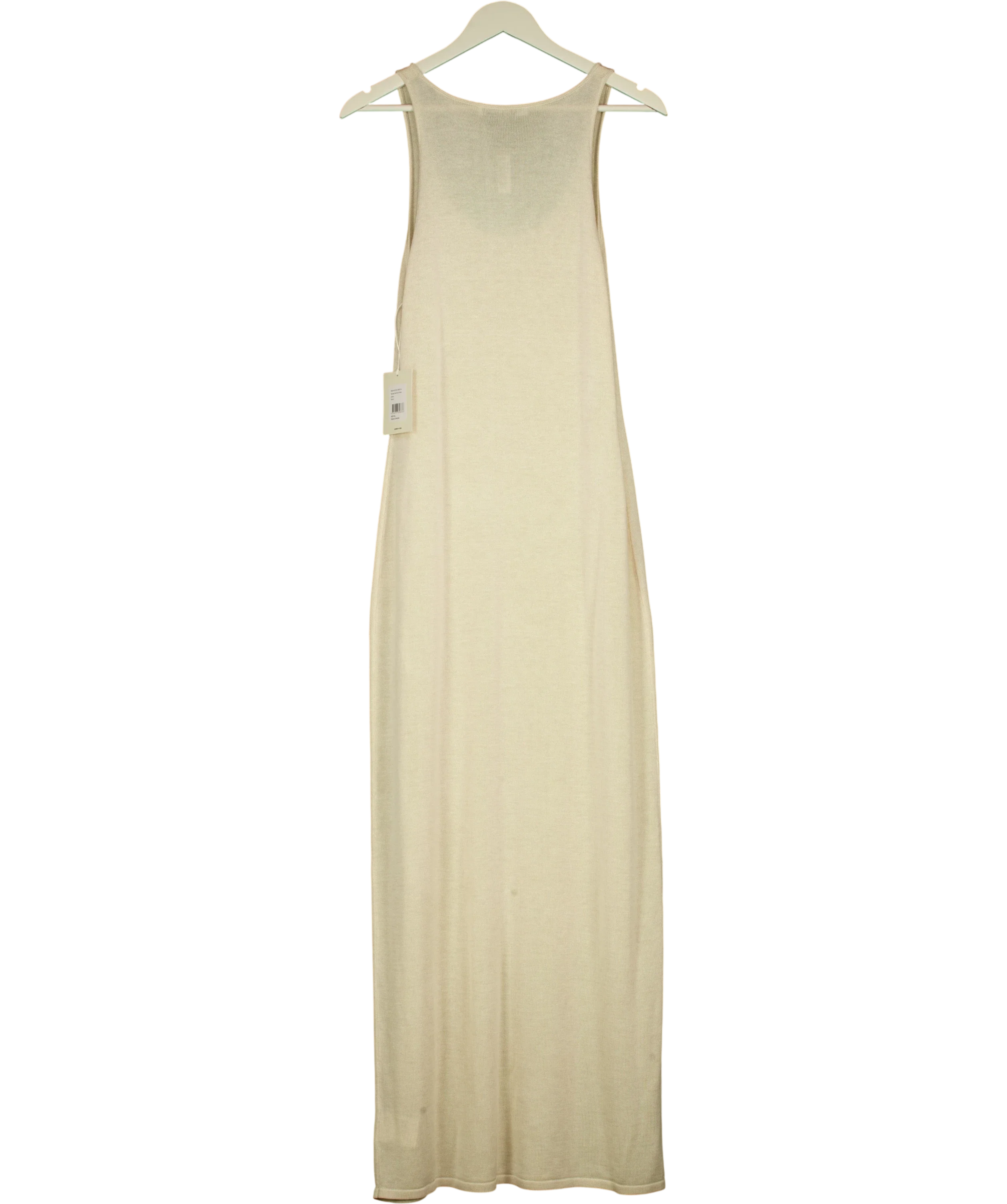 VENROY Beige Sand Tencel Silk Knit Tank Dress, size UK XL — back