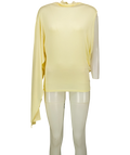 ZARA Yellow Asymmetric Flowing Top Butter Yellow, size UK S — front