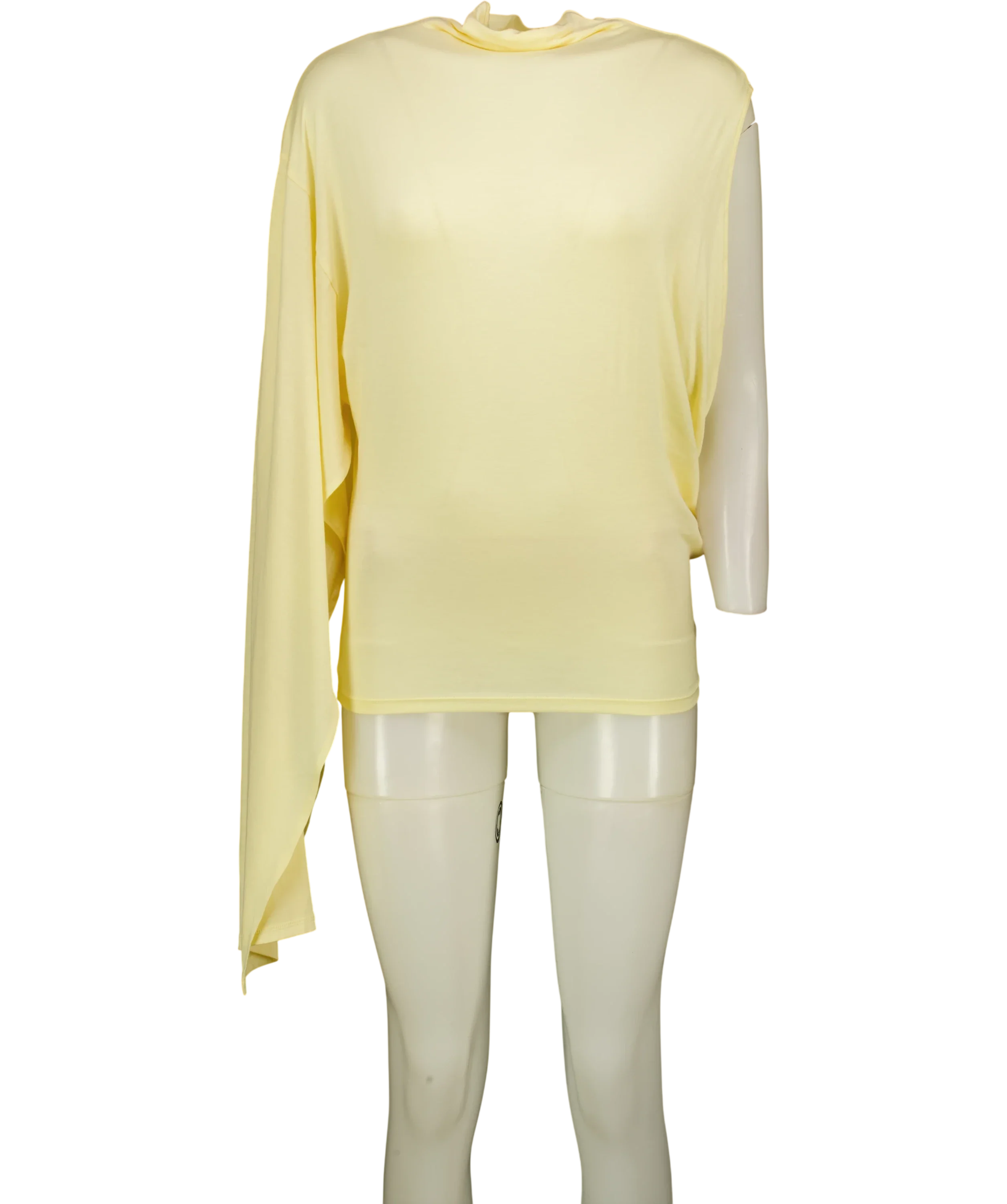 ZARA Yellow Asymmetric Flowing Top Butter Yellow, size UK S — front