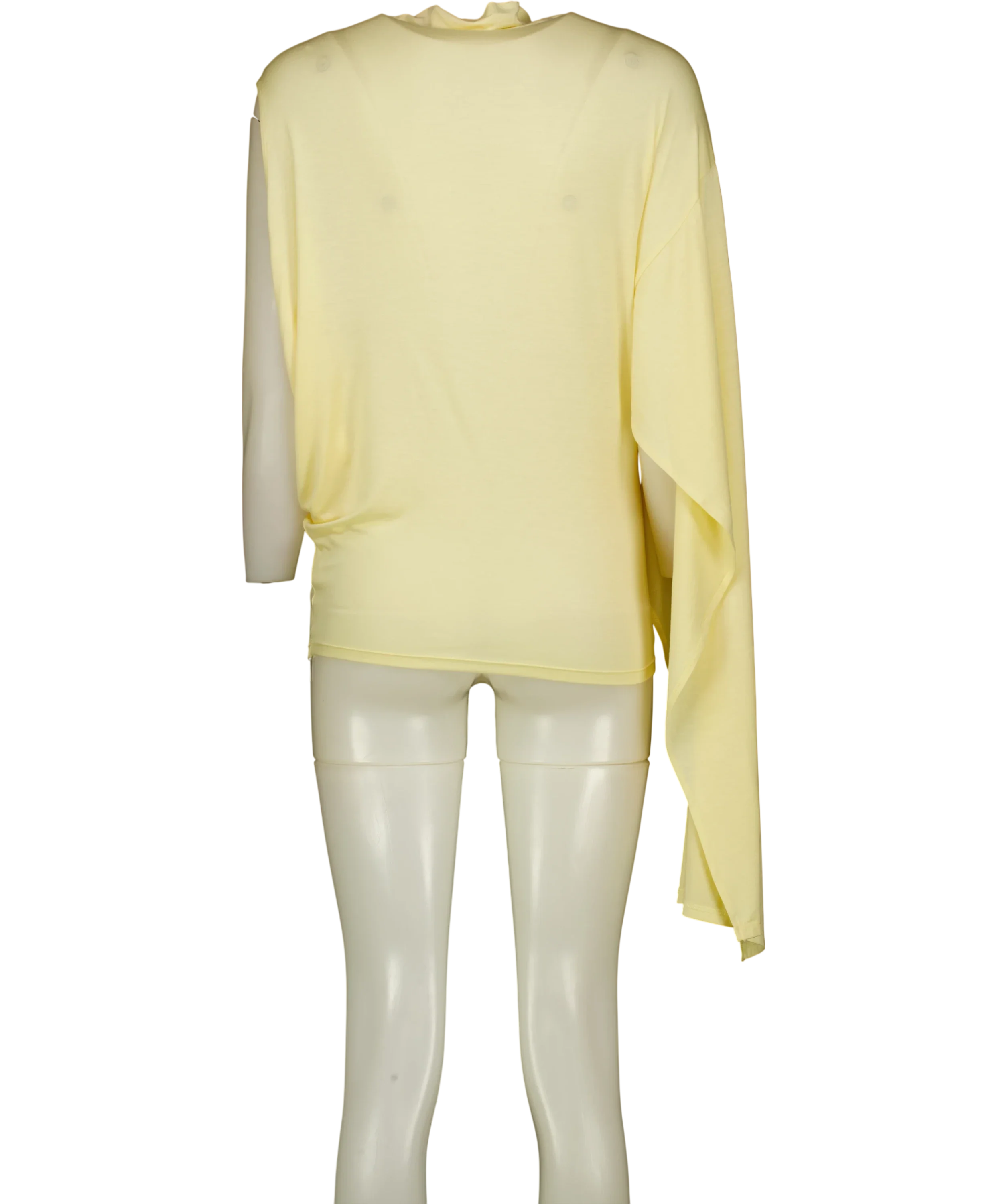 ZARA Yellow Asymmetric Flowing Top Butter Yellow, size UK S — back