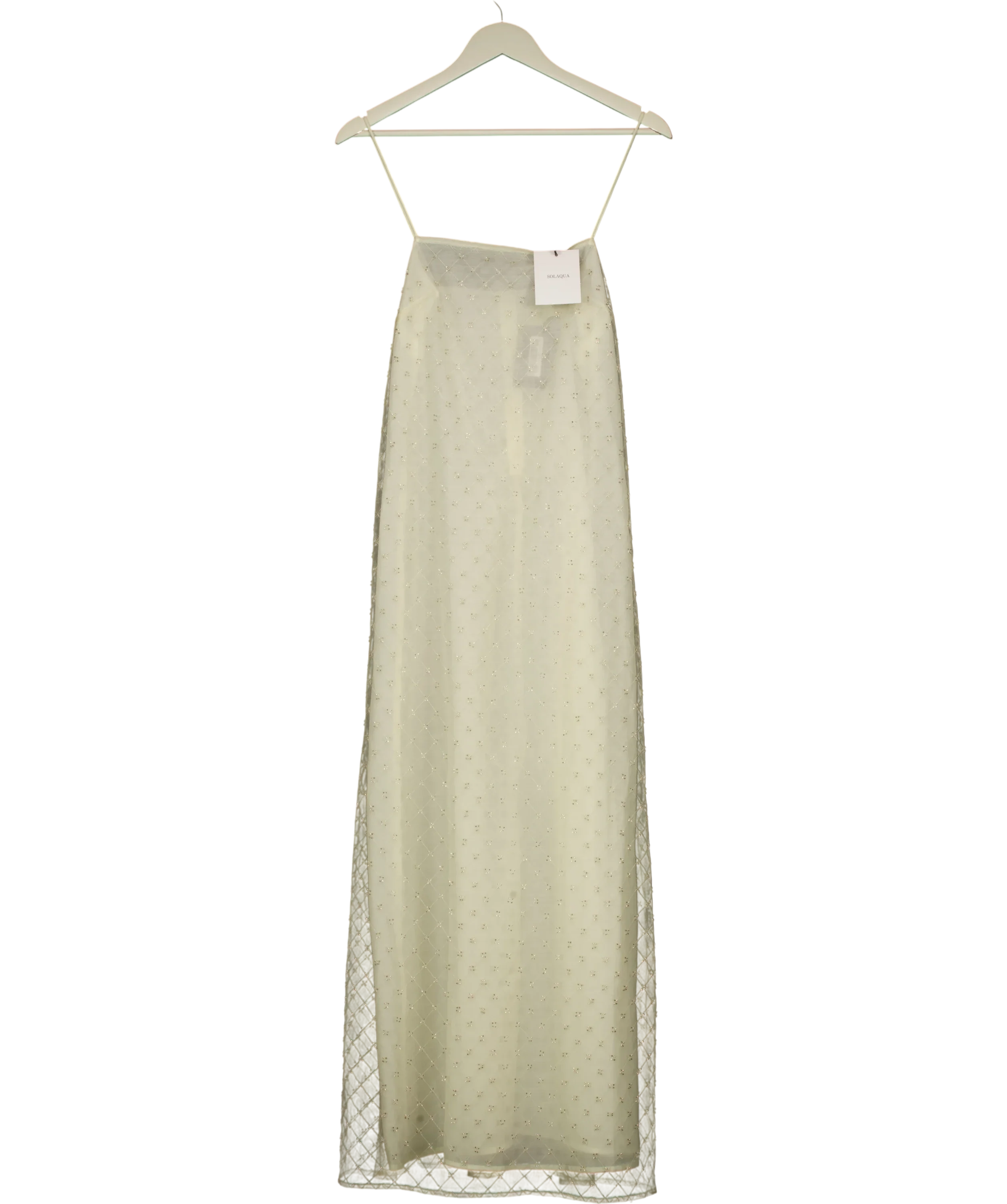 SOLAQUA Cream The Camilla Beaded Dress Ivory CREAM SIZE 0, size UK 6 — front