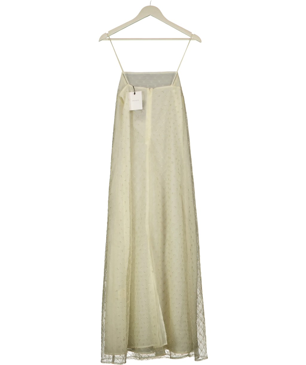 SOLAQUA Cream The Camilla Beaded Dress Ivory CREAM SIZE 0, size UK 6 — back