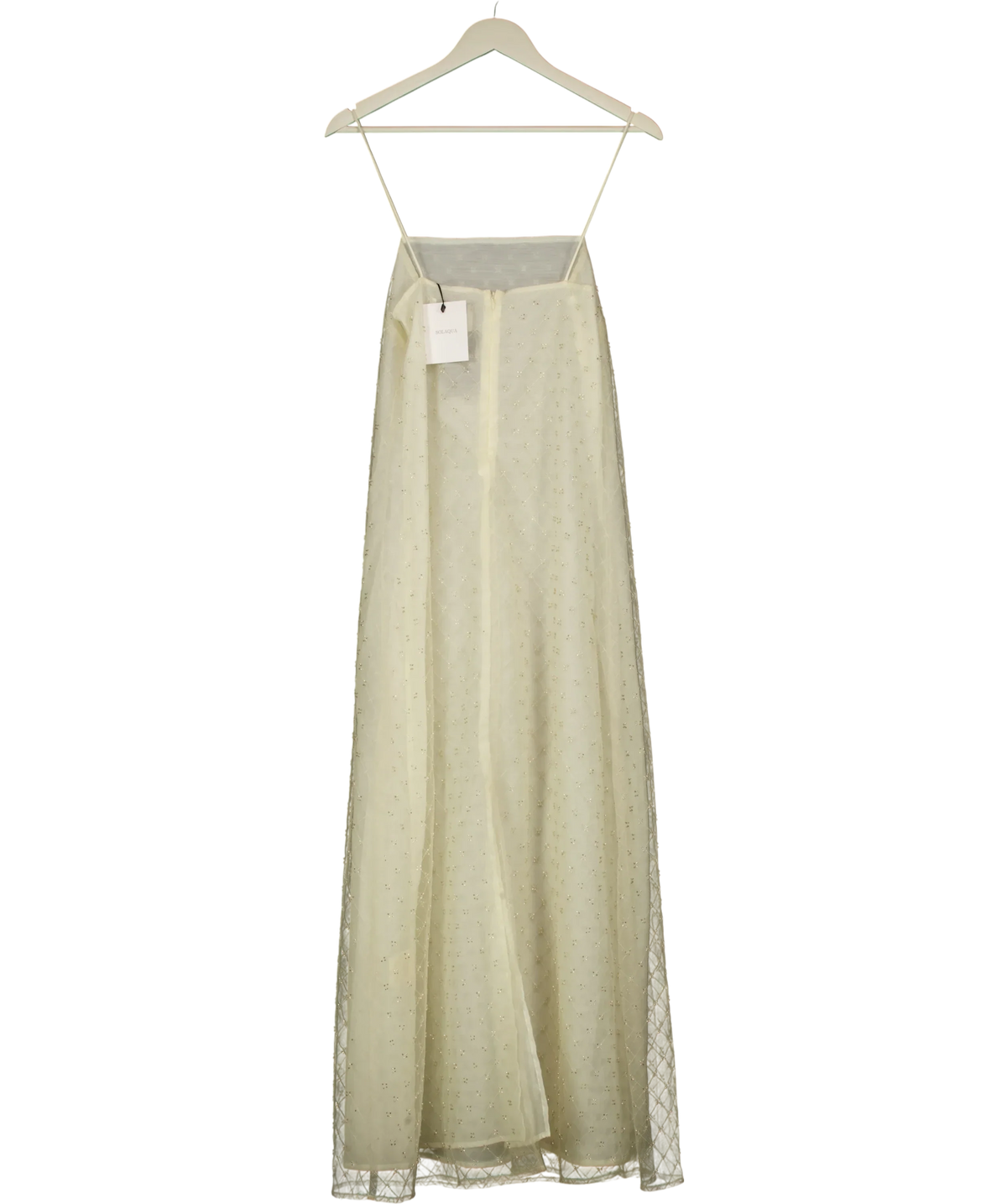 SOLAQUA Cream The Camilla Beaded Dress Ivory CREAM SIZE 0, size UK 6 — back