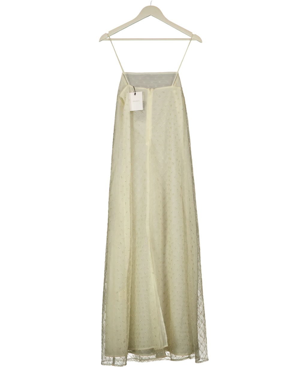 SOLAQUA Cream The Camilla Beaded Dress Ivory CREAM SIZE 0, size UK 6 — back