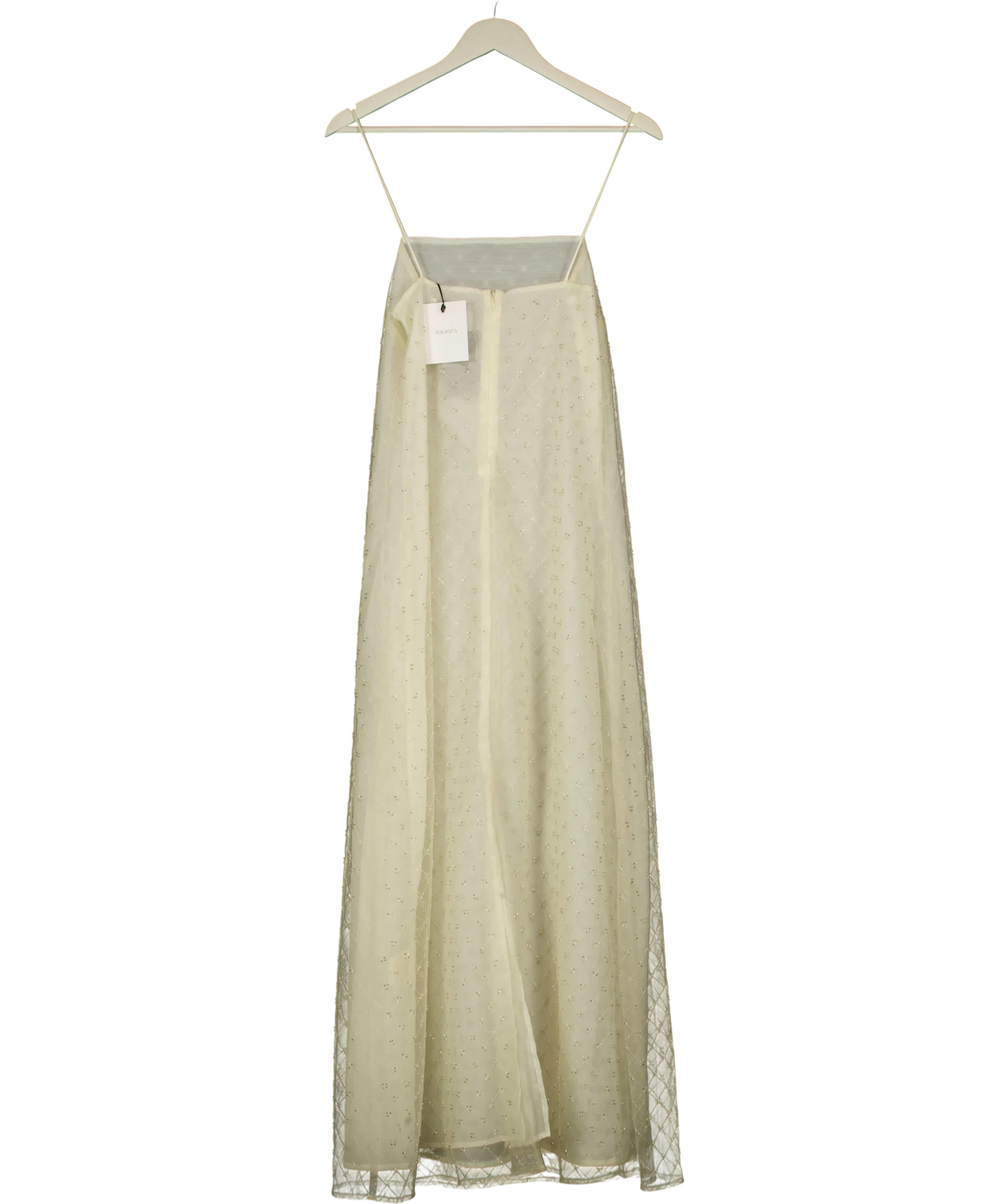 SOLAQUA Cream The Camilla Beaded Dress Ivory CREAM SIZE 0, size UK 6 — back