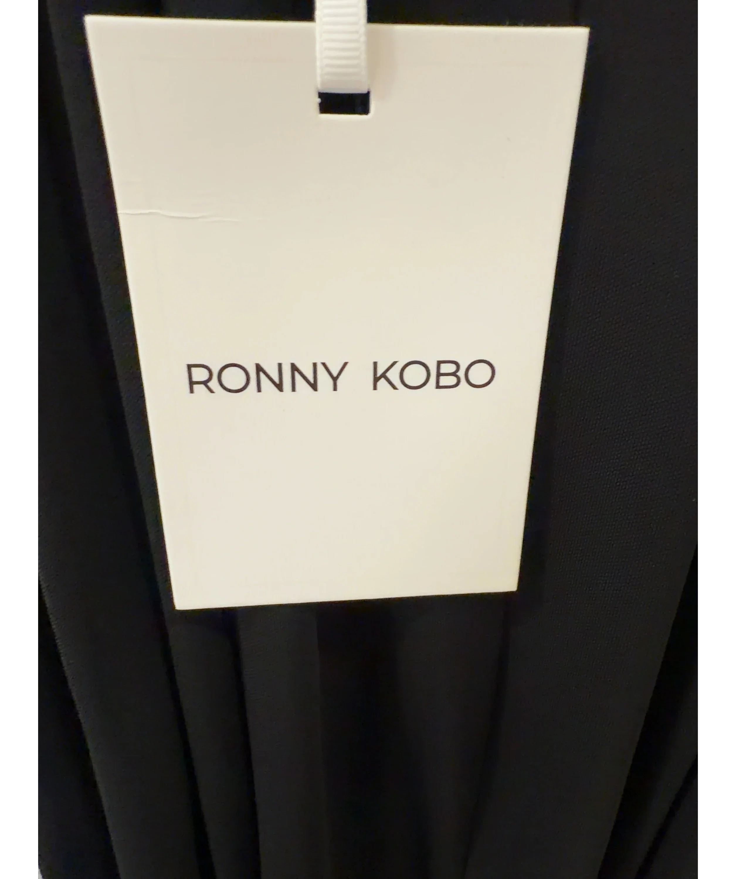 Ronny Kobo Black Vashti Halterneck Plunging Maxi Dress Black, size UK XS — detail
