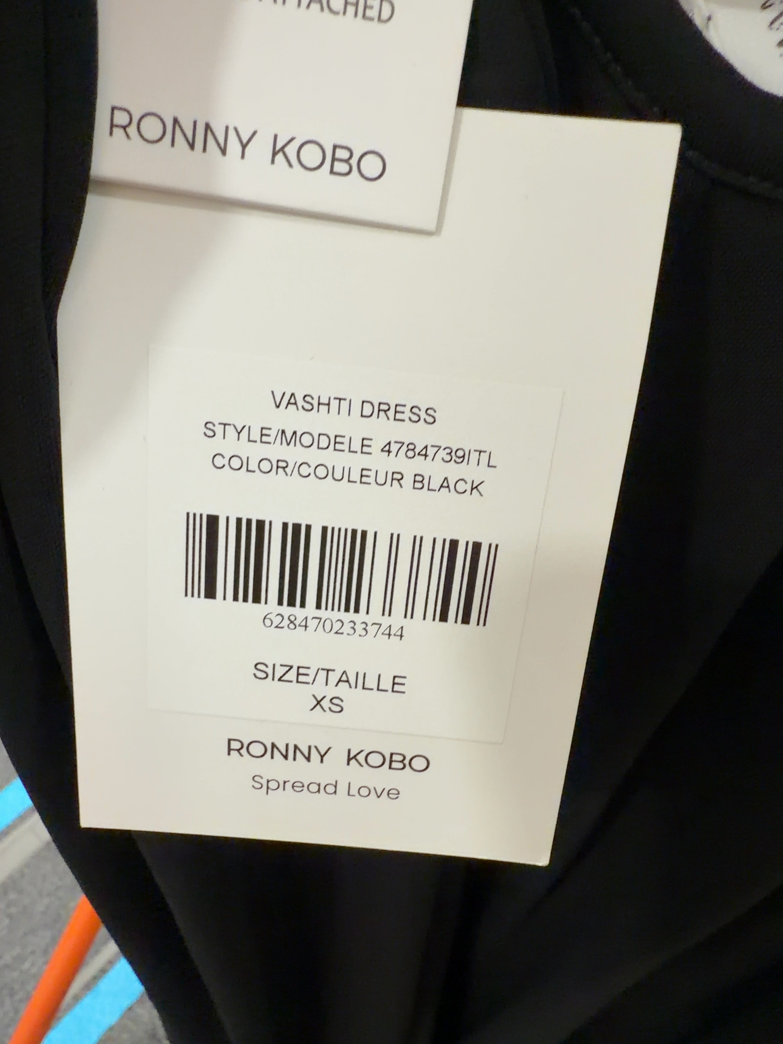 Ronny Kobo Black Vashti Halterneck Plunging Maxi Dress Black, size UK XS — care label
