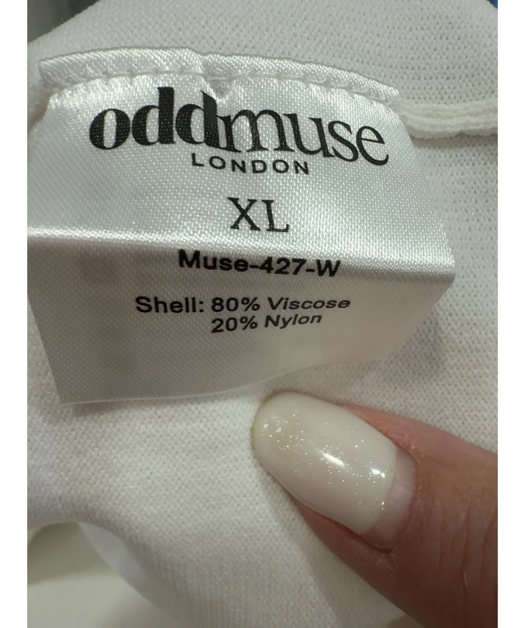 ODD MUSE Cream High Neck Maxi Dress, size UK XL — label