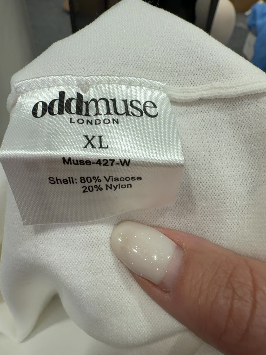 ODD MUSE Cream High Neck Maxi Dress, size UK XL — care label