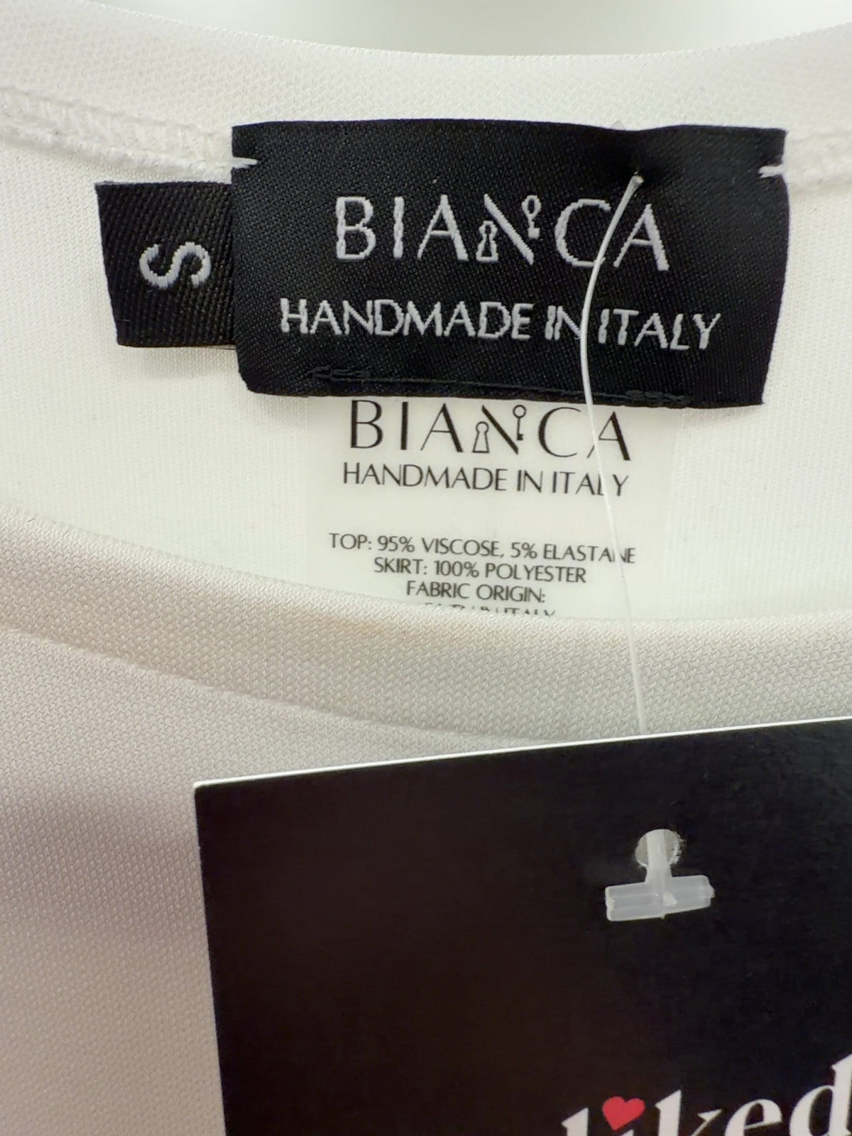 BIANCA White Cutout Jersey and Mesh Maxi Dress, size UK S — label