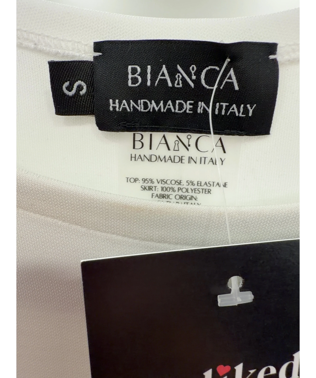 BIANCA White Cutout Jersey And Mesh Maxi Dress UK S — Materials