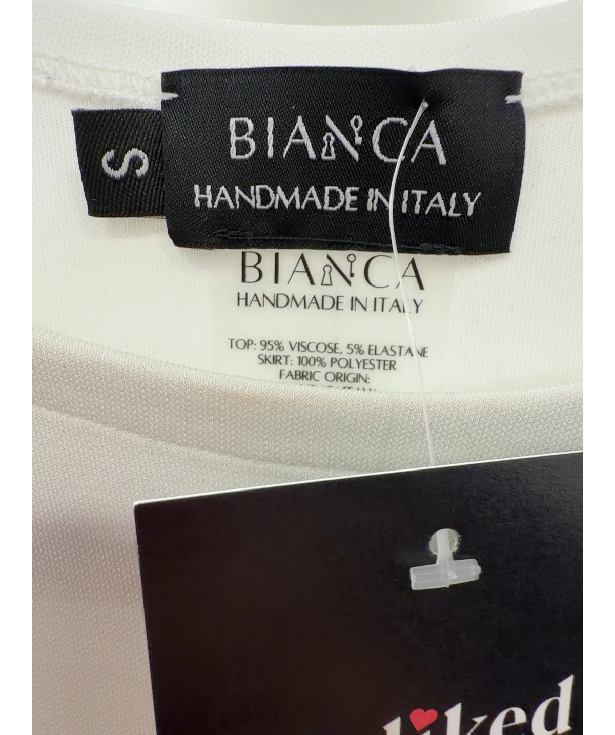 BIANCA White Cutout Jersey and Mesh Maxi Dress, size UK S — care label