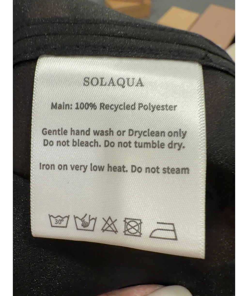 SOLAQUA Black Sheer Aurora Tunic Dress Noir Size O UK 6 — Materials