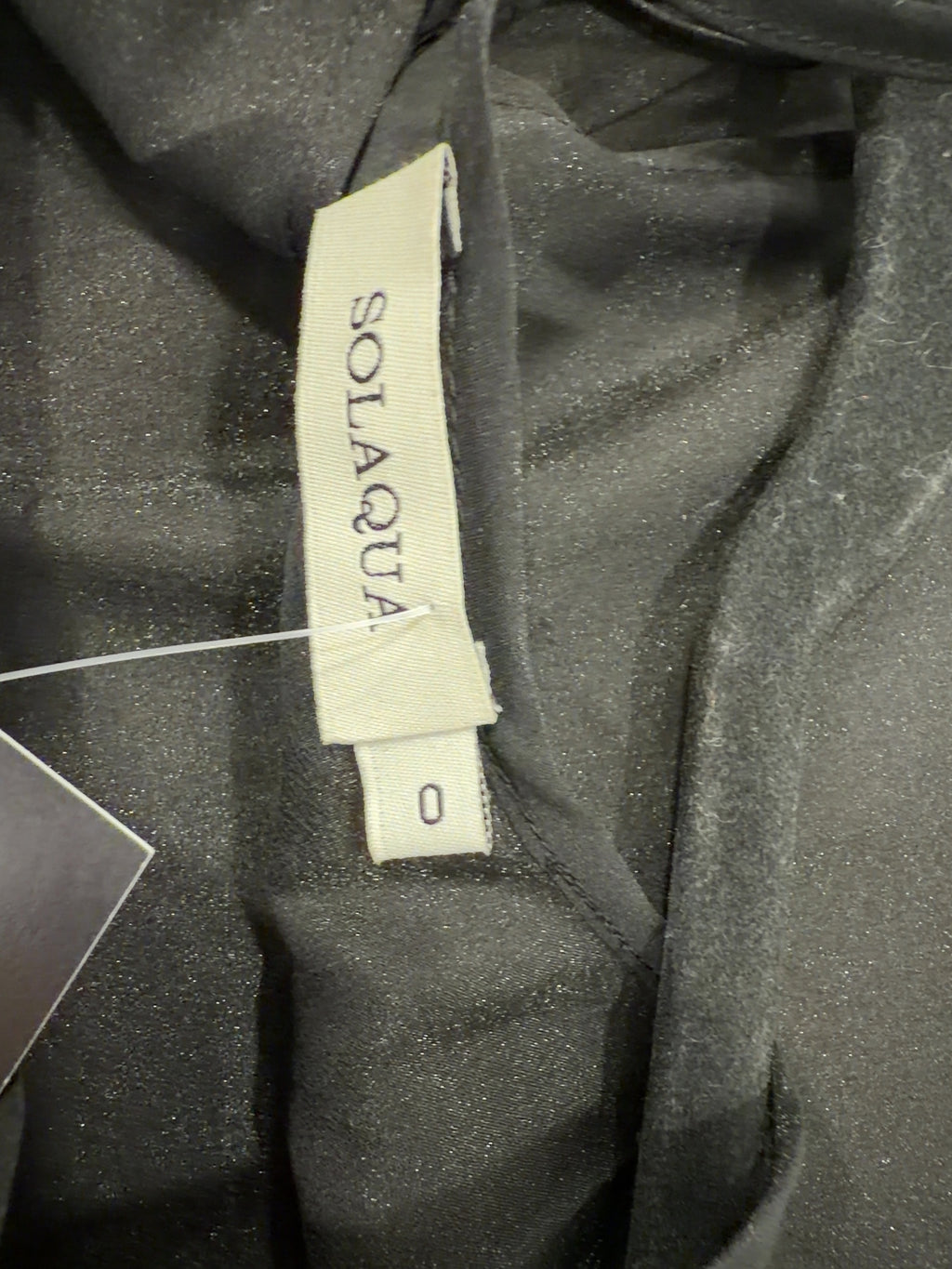 SOLAQUA Black Sheer Aurora Tunic Dress Noir Size O, size UK 6 — care label