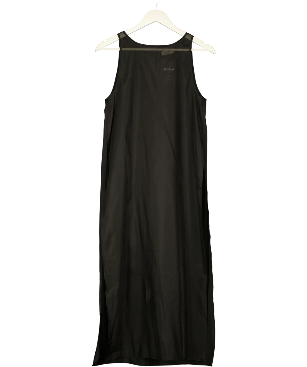 SOLAQUA Black Sheer Aurora Tunic Dress Noir Size O, size UK 6 — front