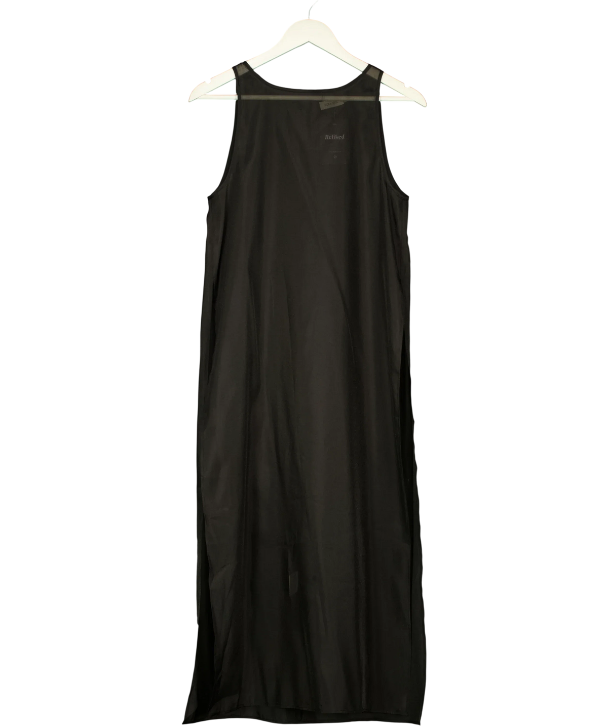 SOLAQUA Black Sheer Aurora Tunic Dress Noir Size O, size UK 6 — front