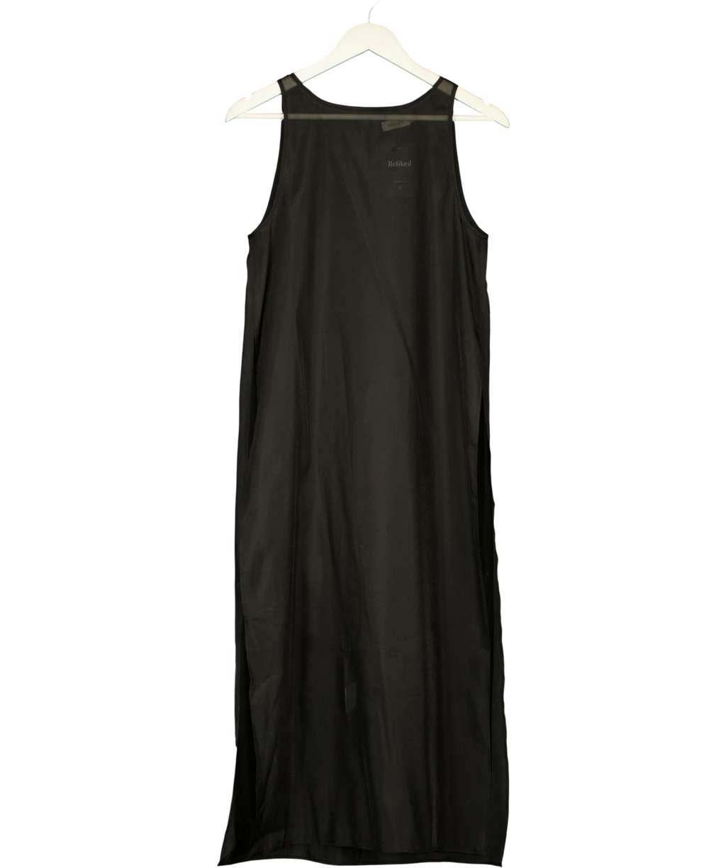 SOLAQUA Black Sheer Aurora Tunic Dress Noir Size O, size UK 6 — front