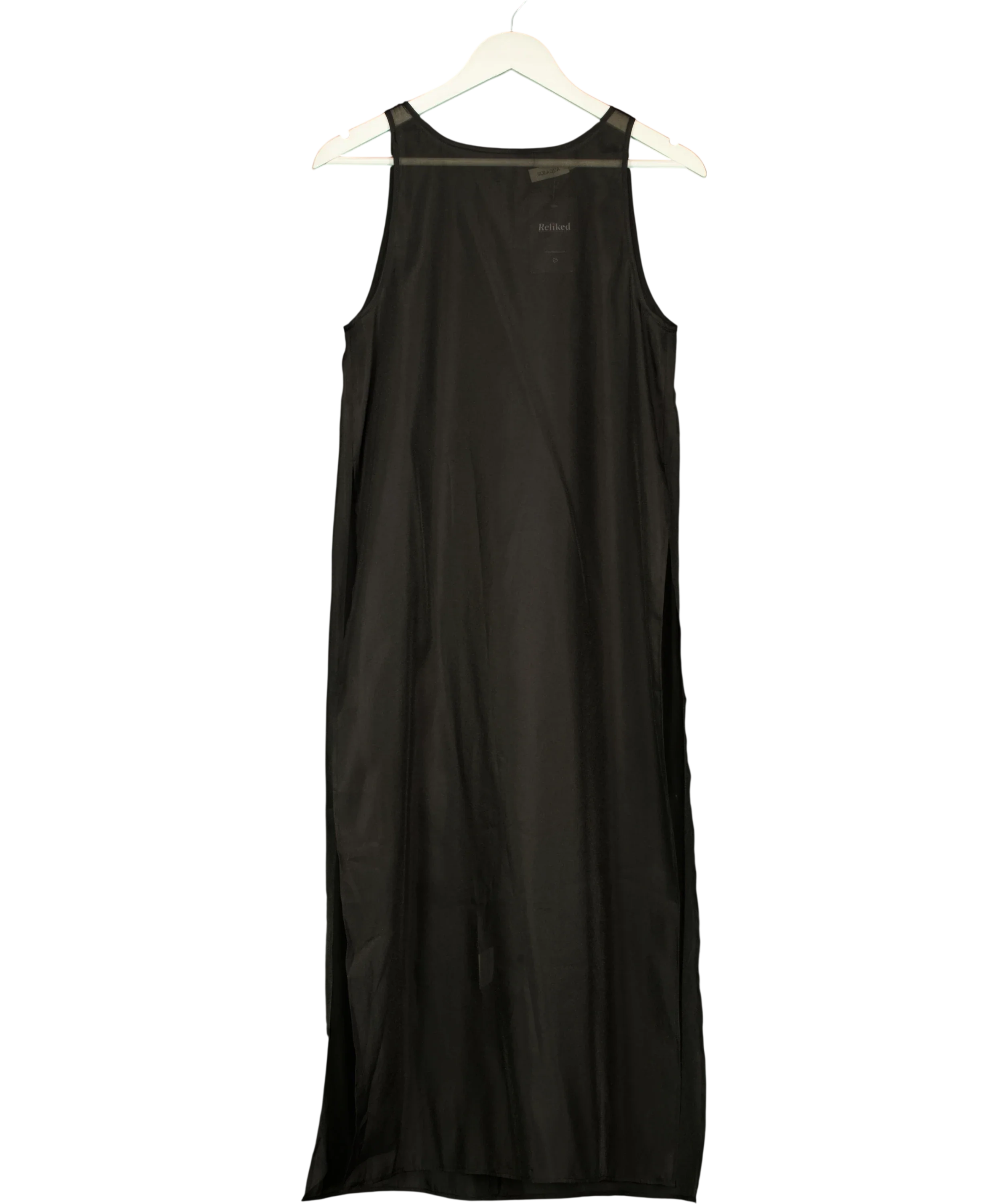 SOLAQUA Black Sheer Aurora Tunic Dress Noir Size O, size UK 6 — front