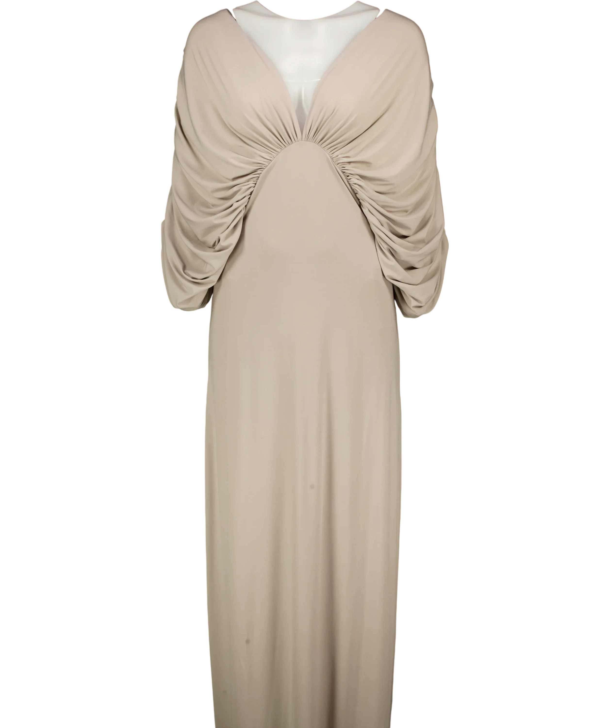 ance gria Grey Neve Grey Draped Sleeve Maxi Dress, size UK XL — front