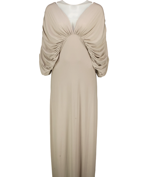 ance gria Grey Neve Grey Draped Sleeve Maxi Dress, size UK XL — front