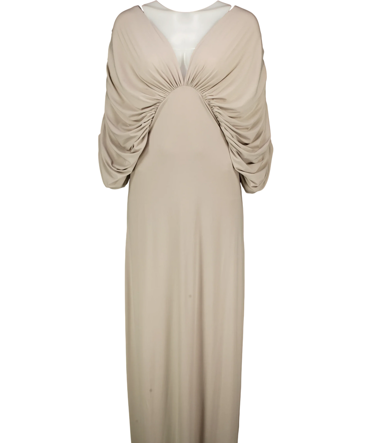 ance gria Grey Neve Grey Draped Sleeve Maxi Dress, size UK XL — front