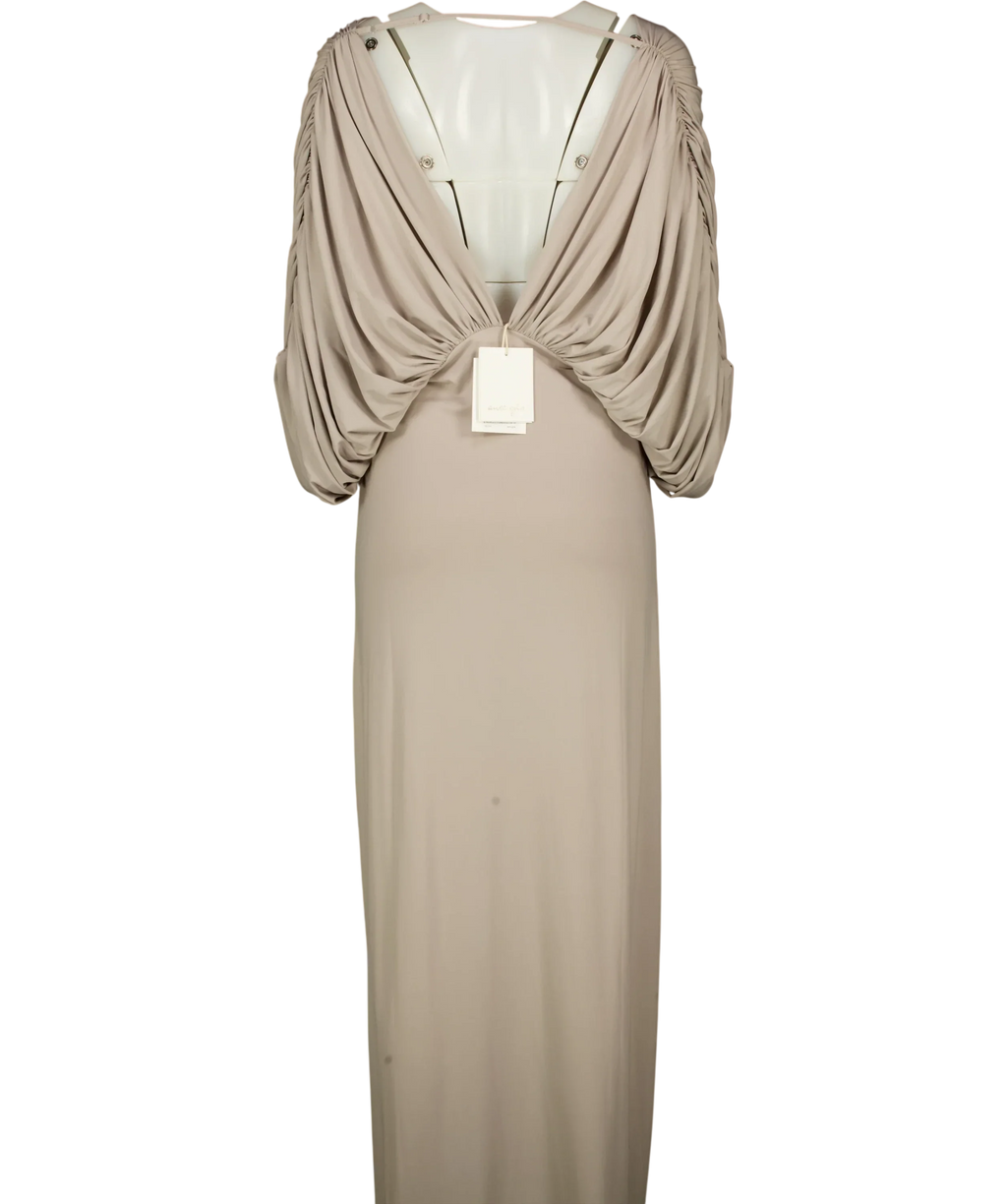 ance gria Grey Neve Grey Draped Sleeve Maxi Dress, size UK XL — back