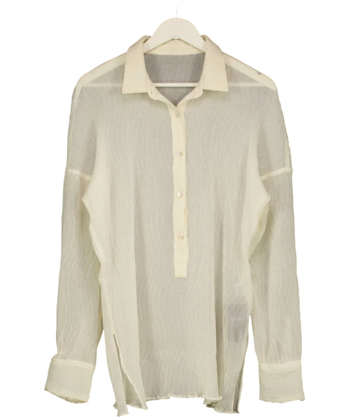 Bamba swim Cream Titan Oversized Shirt Dress Canvas White, size UK S — front