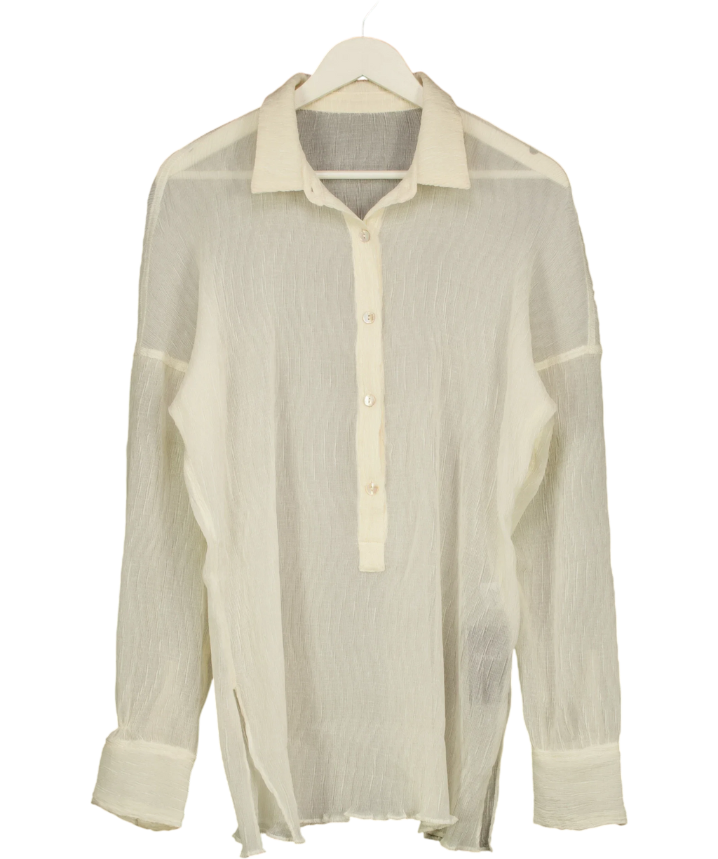 Bamba swim Cream Titan Oversized Shirt Dress Canvas White, size UK S — front