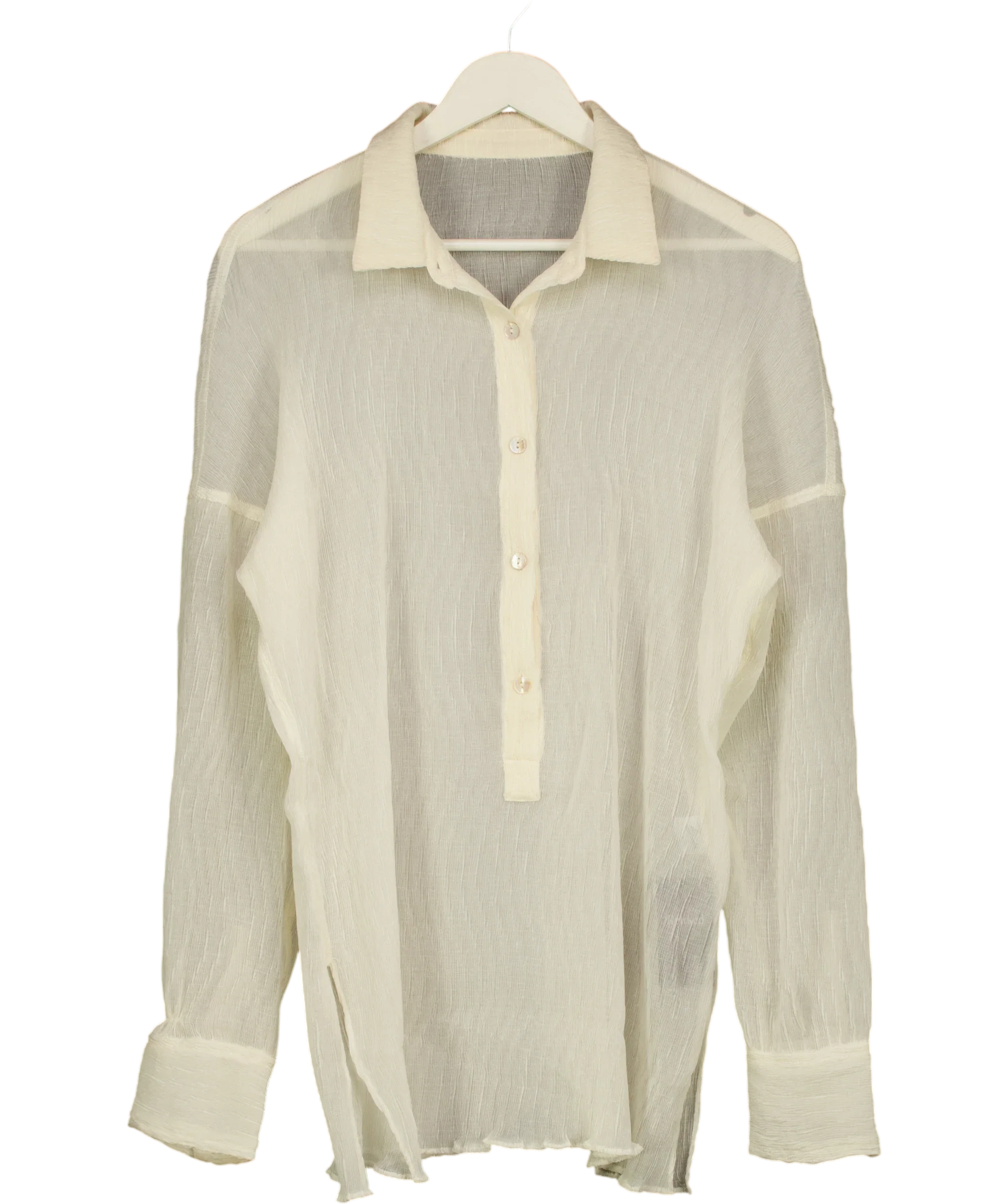 Bamba swim Cream Titan Oversized Shirt Dress Canvas White, size UK S — front