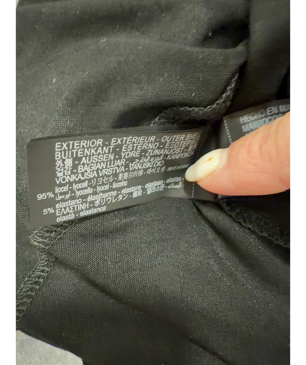 ZARA Black Draped Asymmetric Top Black, size UK S — label