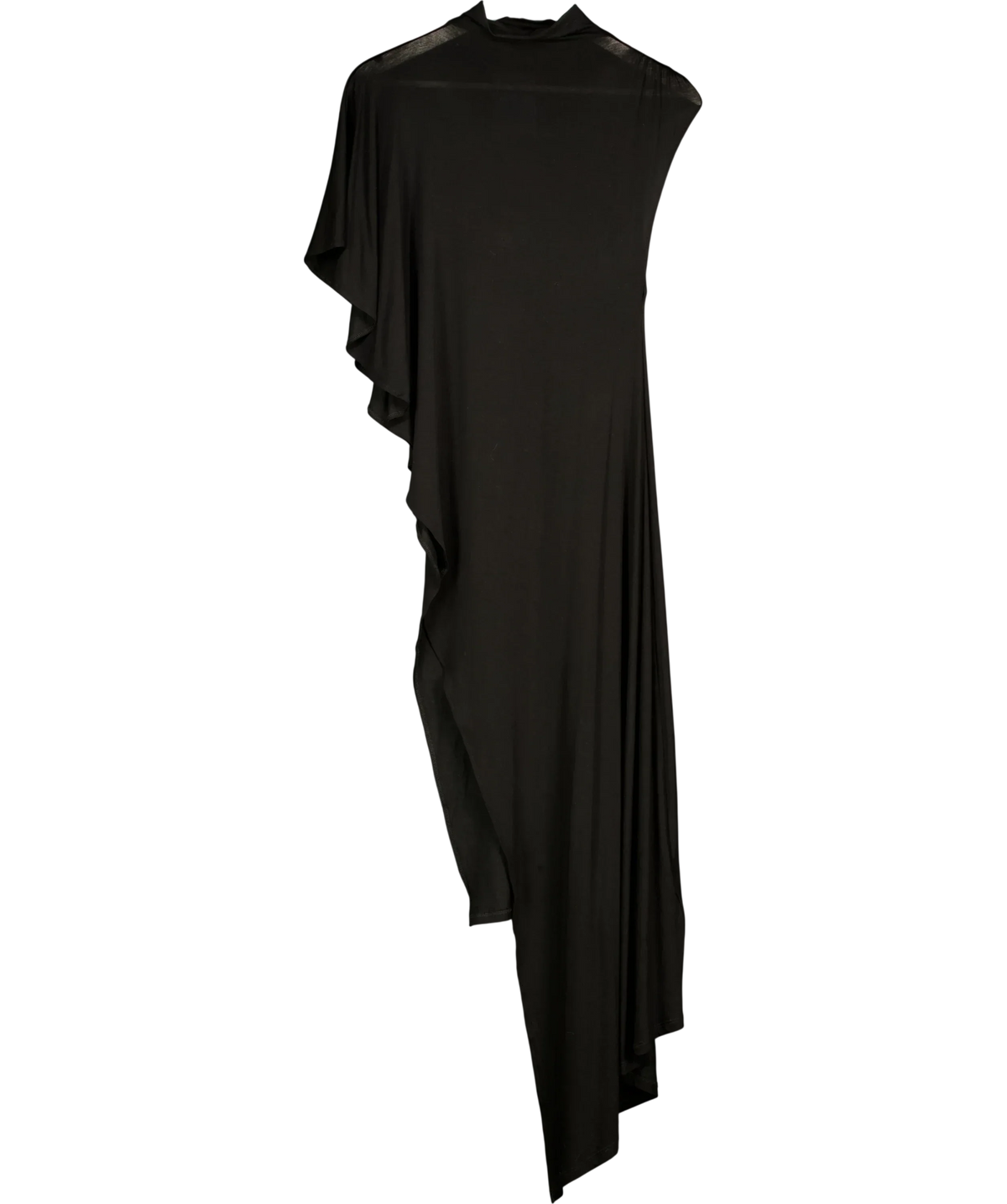 ZARA Black Draped Asymmetric Top Black, size UK S — front
