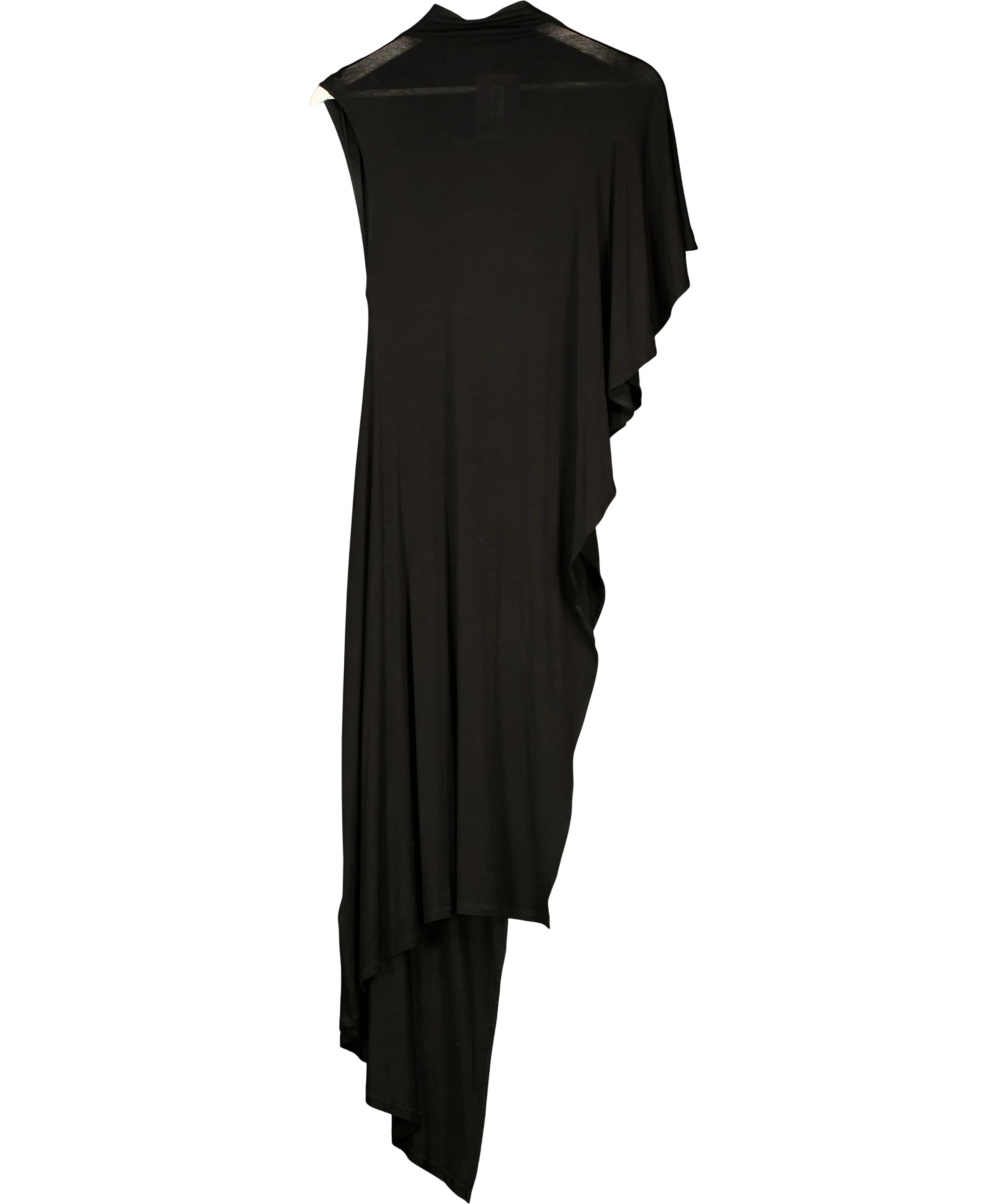 ZARA Black Draped Asymmetric Top Black, size UK S — back