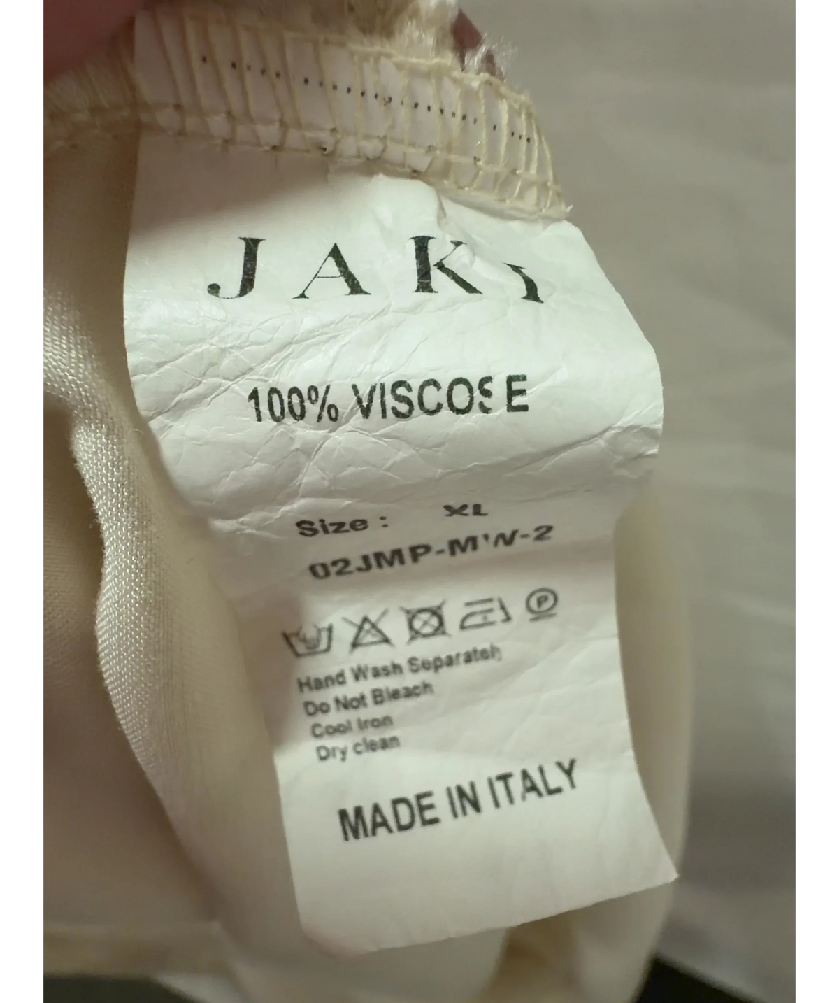 JAKI LONDON Audrey Satin Jumpsuit Ivory Cream UK XL — Materials