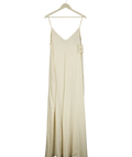 JAKI LONDON Cream Audrey Satin Jumpsuit Ivory Cream, size UK XL — front