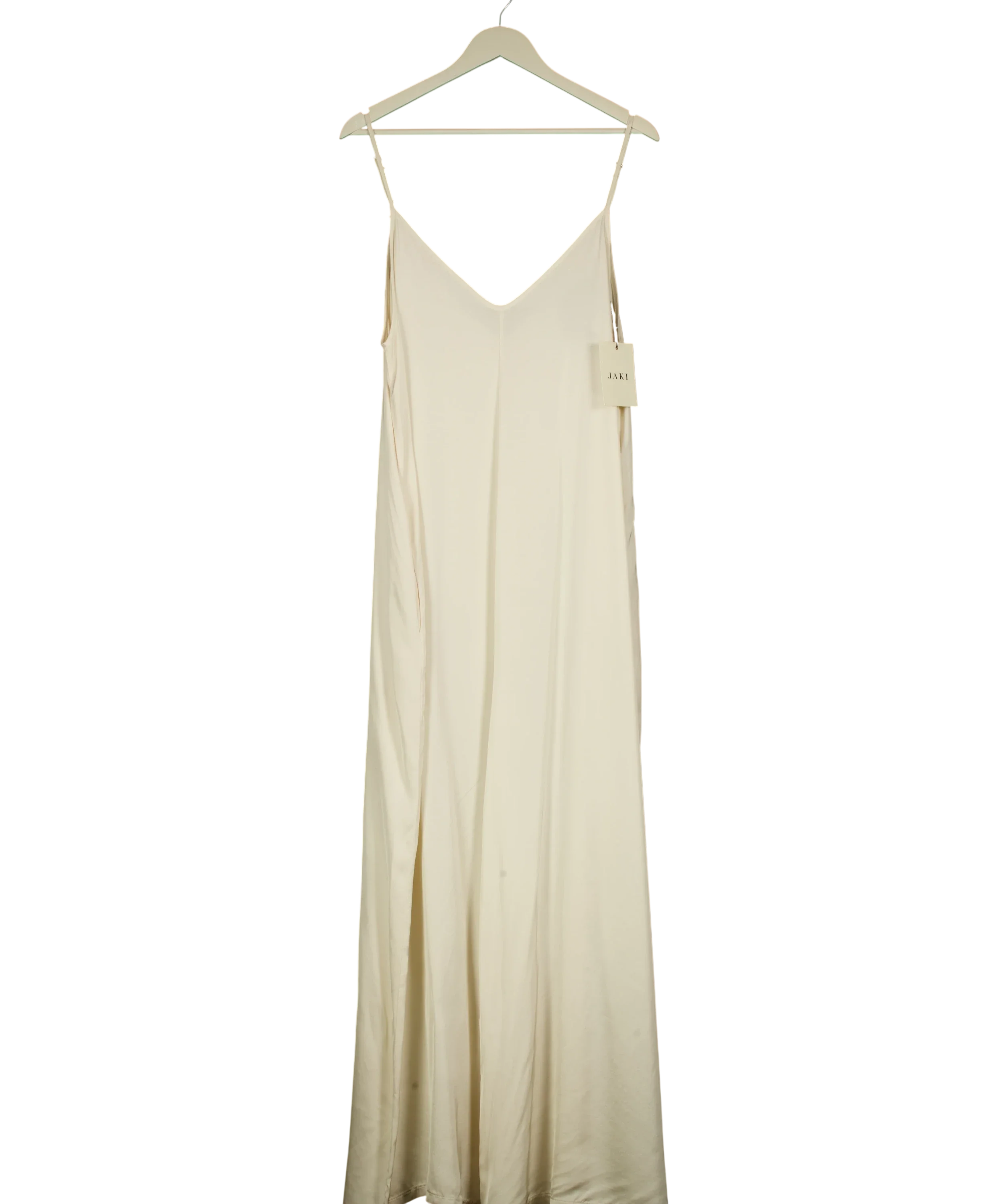 JAKI LONDON Cream Audrey Satin Jumpsuit Ivory Cream, size UK XL — front