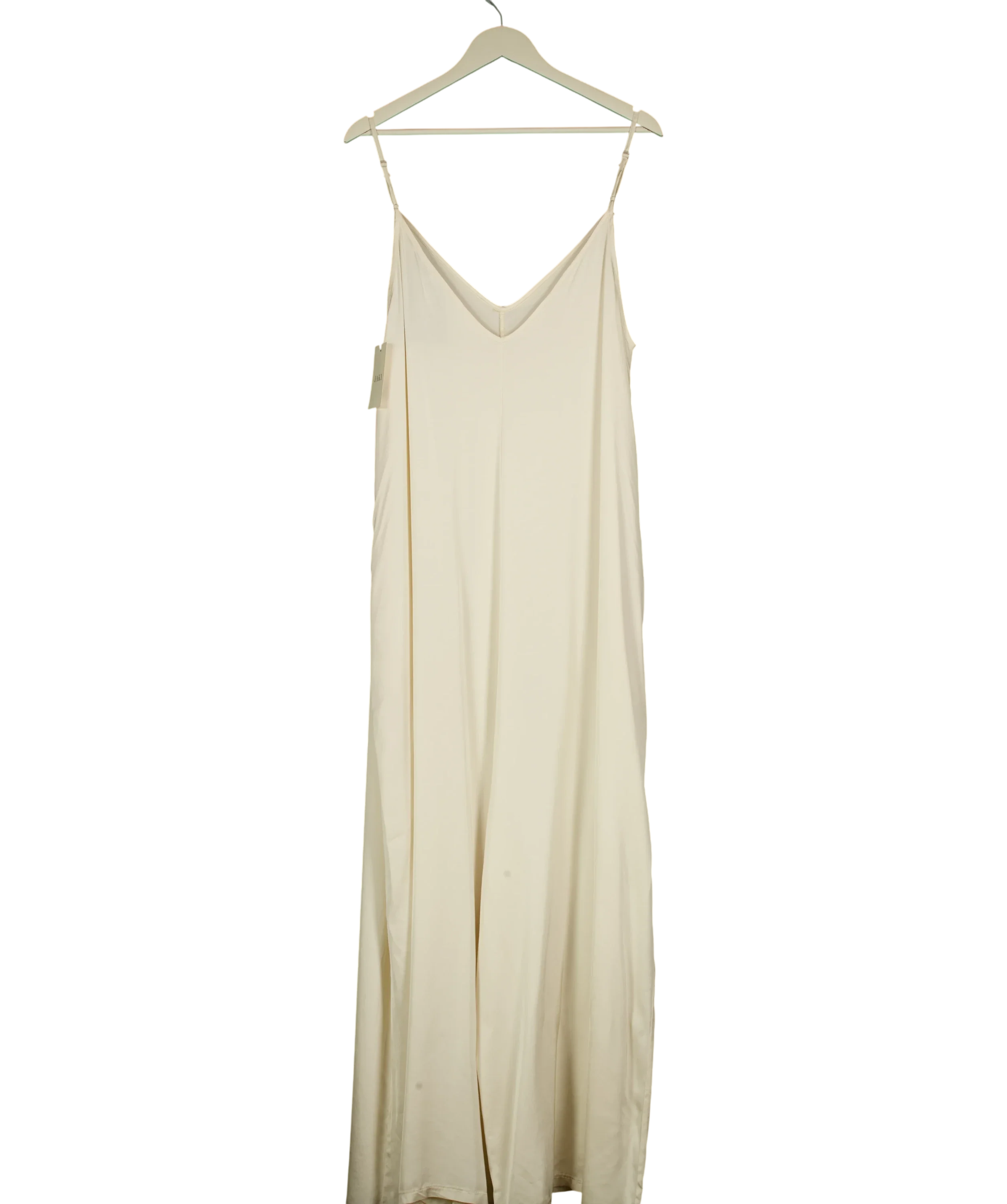 JAKI LONDON Cream Audrey Satin Jumpsuit Ivory Cream, size UK XL — back