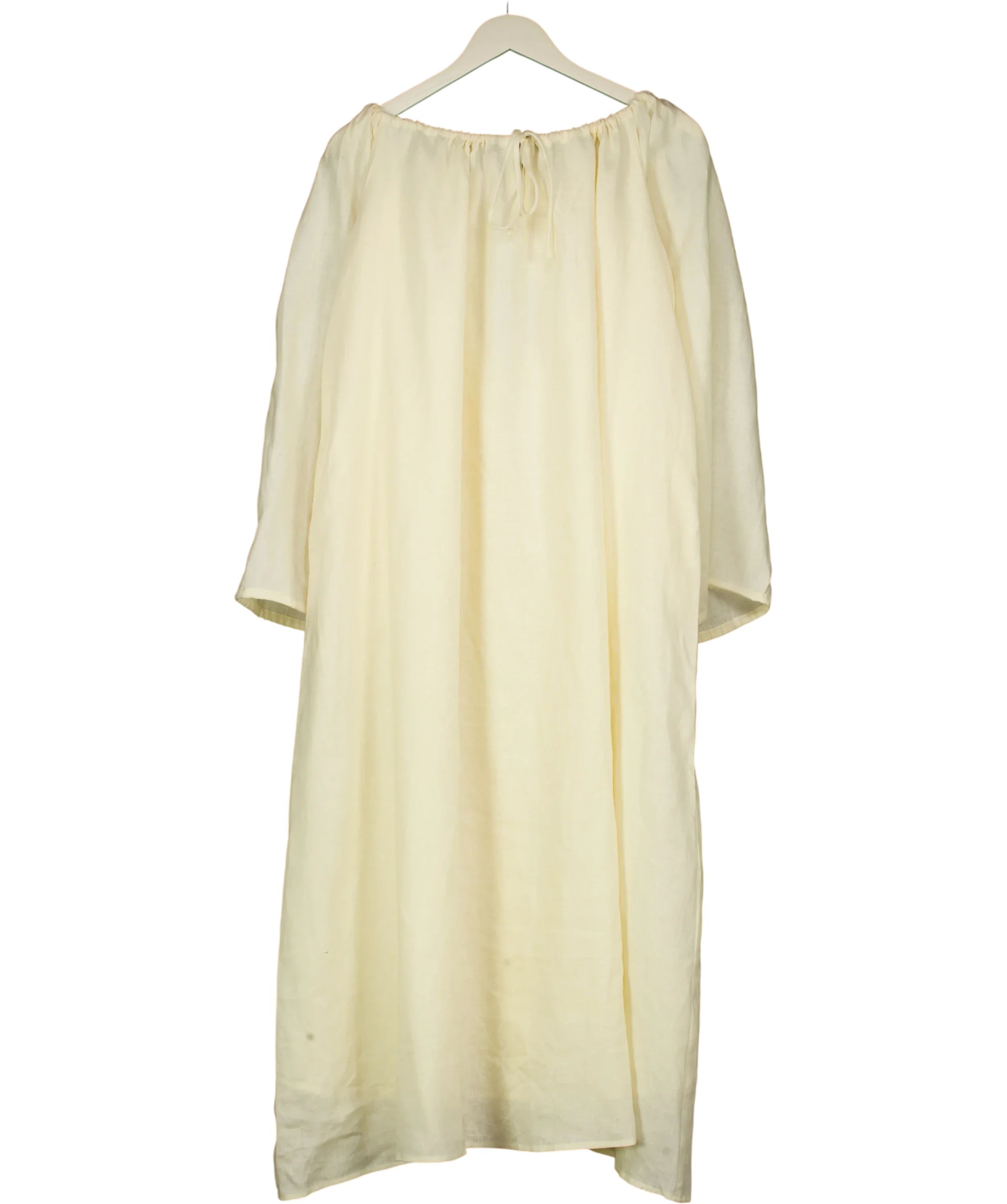 Fuchsia Shaw Cream Cream Linen The Orchard Midi Dress, size UK L/XL — front