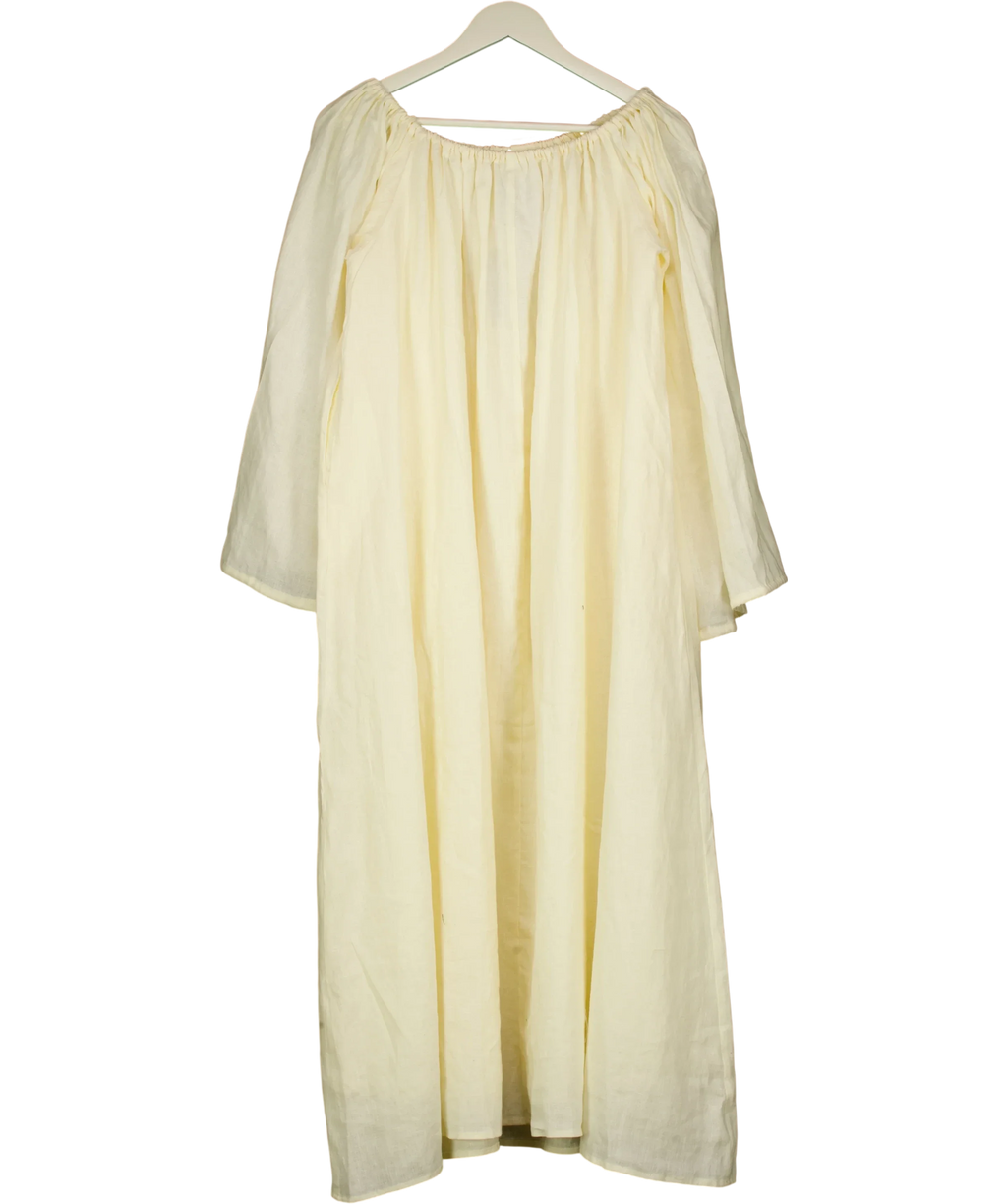 Fuchsia Shaw Cream Cream Linen The Orchard Midi Dress, size UK L/XL — back