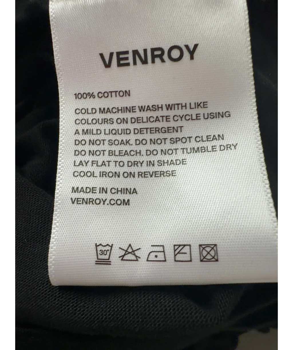 VENROY Gathered T Shirt Mini Dress Black UK S — Materials