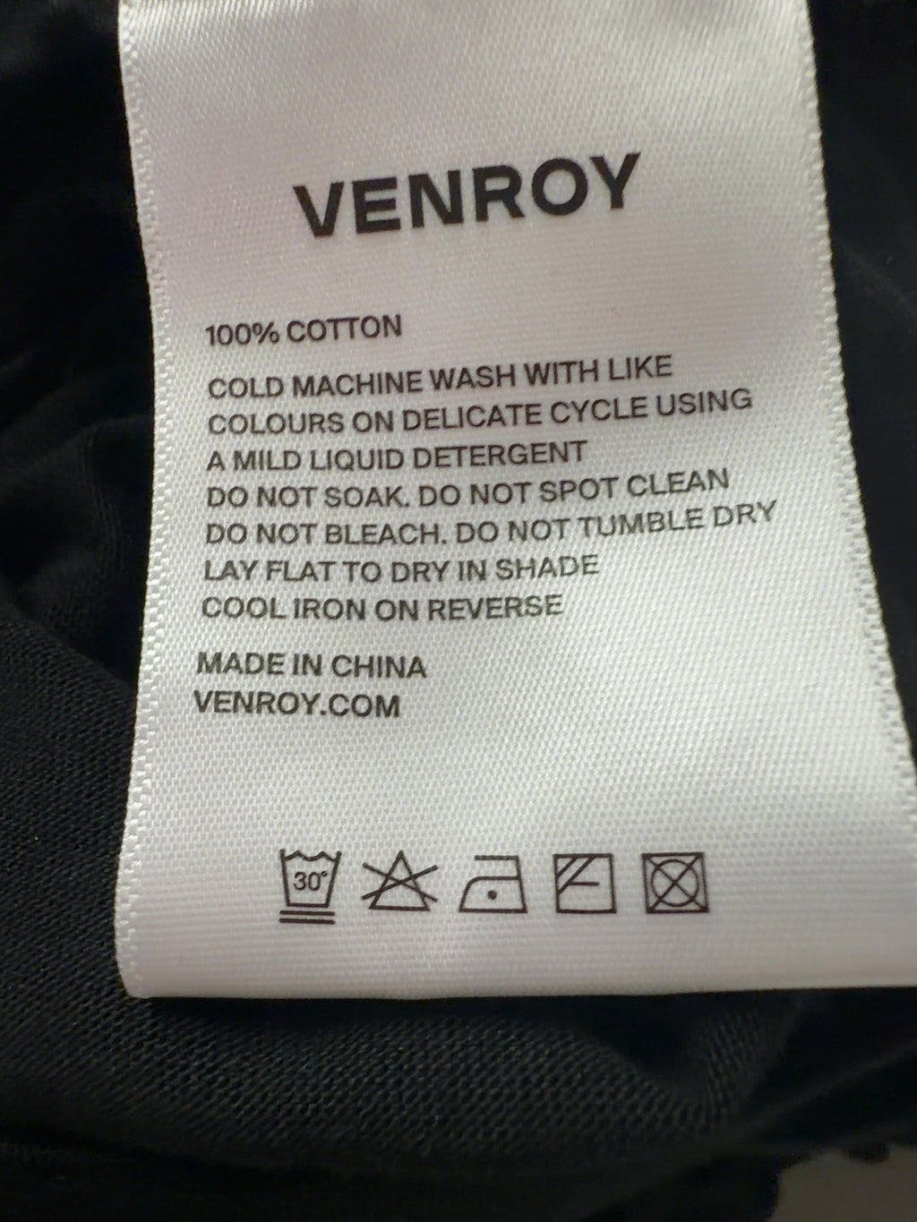 VENROY Black Gathered T Shirt Mini Dress Black, size UK S — label