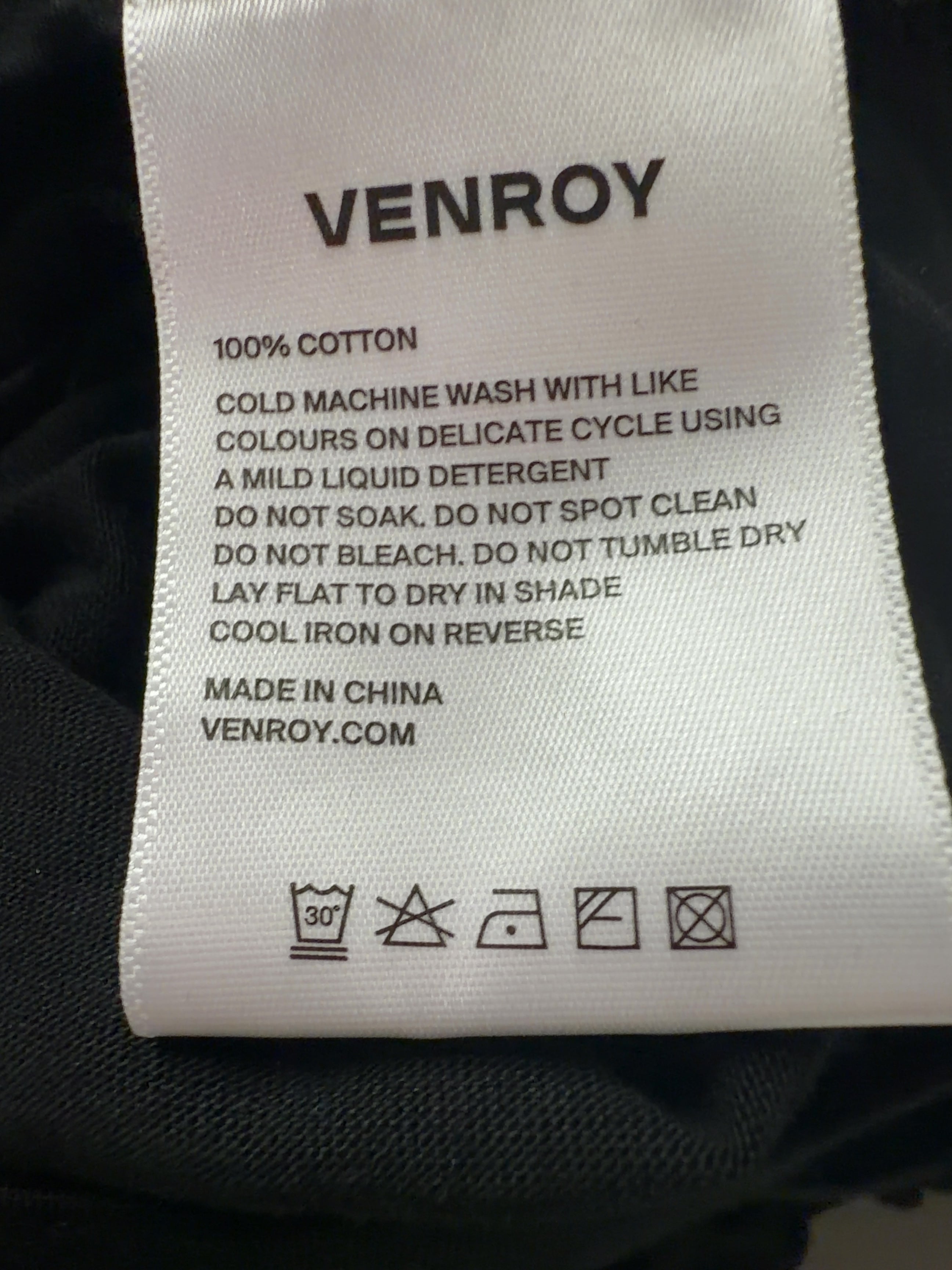 VENROY Black Gathered T Shirt Mini Dress Black, size UK S — label
