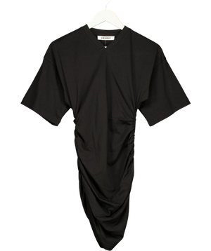 VENROY Gathered T Shirt Mini Dress Black UK S