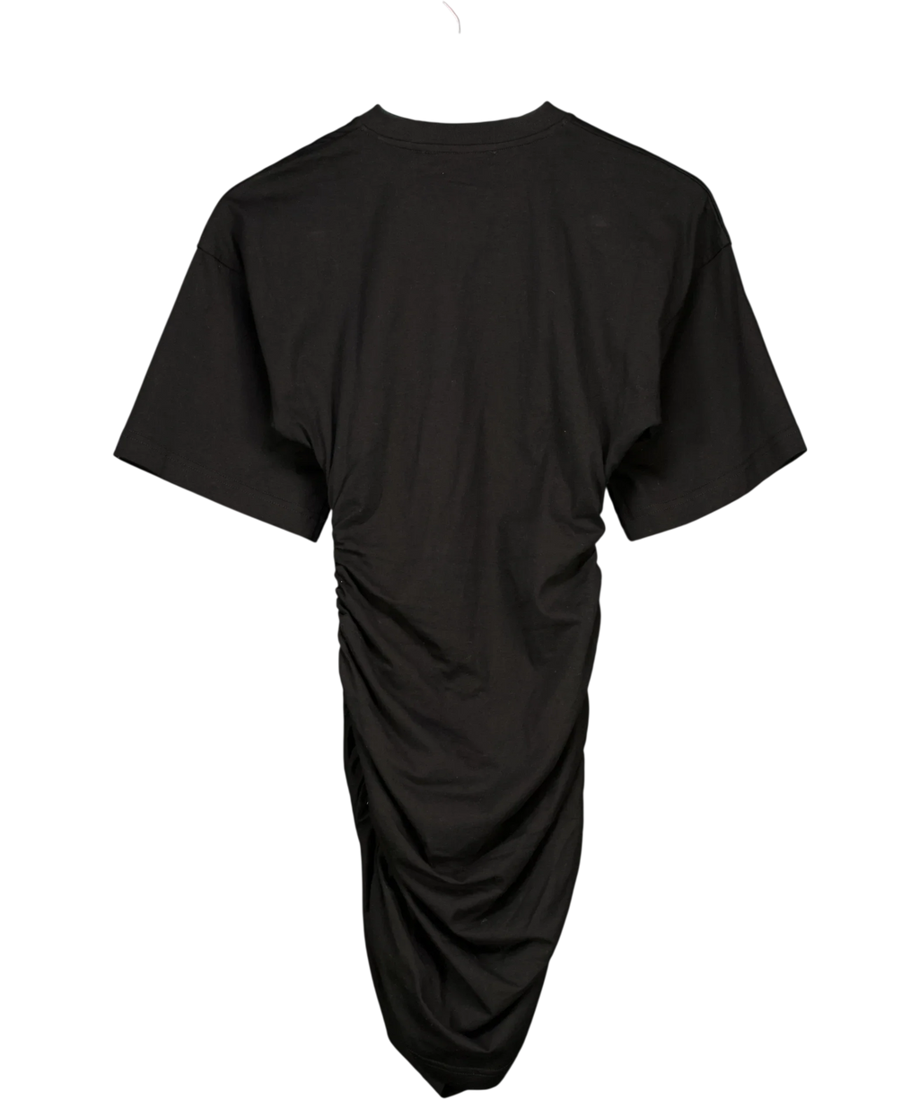 VENROY Black Gathered T Shirt Mini Dress Black, size UK S — back