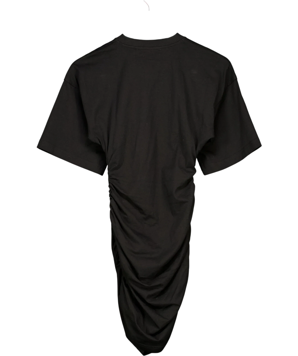 VENROY Black Gathered T Shirt Mini Dress Black, size UK S — back